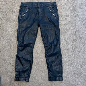 7 for all mankind faux leather crop pant